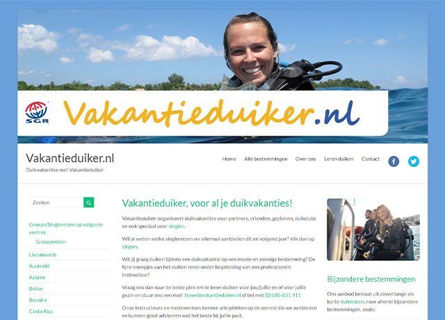 website laten maken Zoetermeer - Vakantieduiker oude situatie - Internetbureau Jun-E-Jay